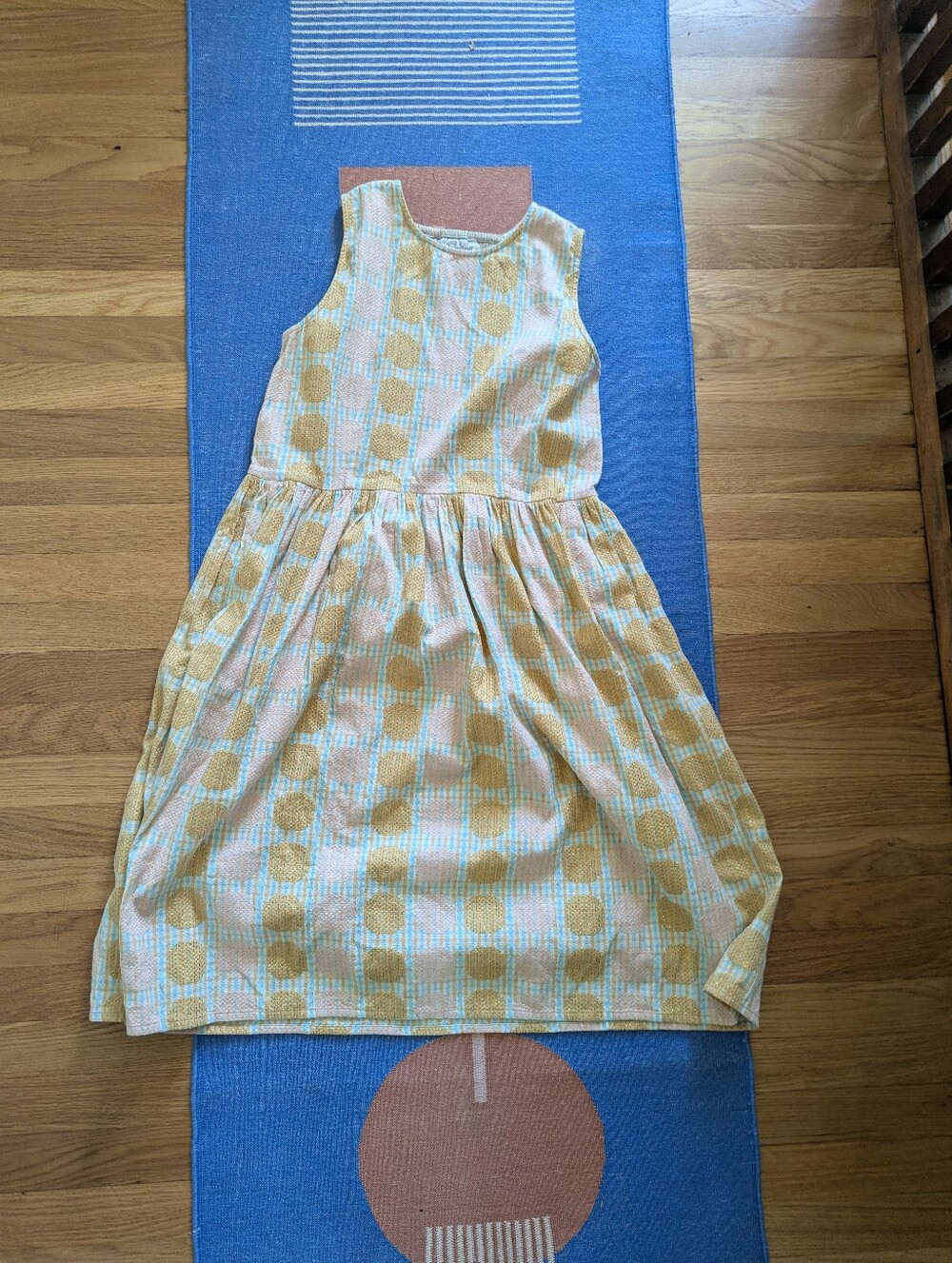 Girls' Yellow Polka Dot Sleeveless Dress